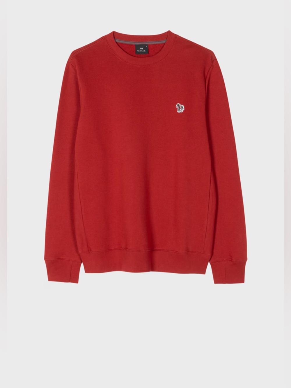 Paul Smith Red Crewneck Sweatshirt with Zebra Embroidered Logo